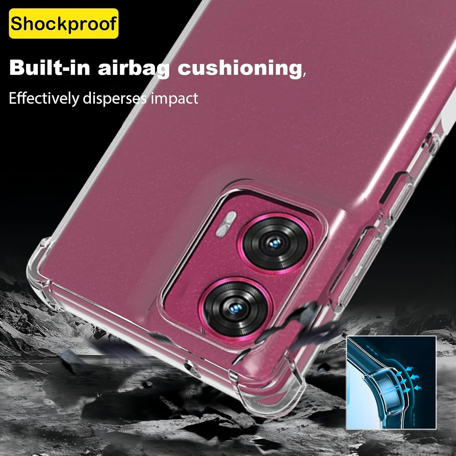 USTIYA Case for Motorola Moto Edge 50 Fusion Clear TPU Four Corners Protective Cover Transparent Soft - Moto Edge 40 5G image number 2