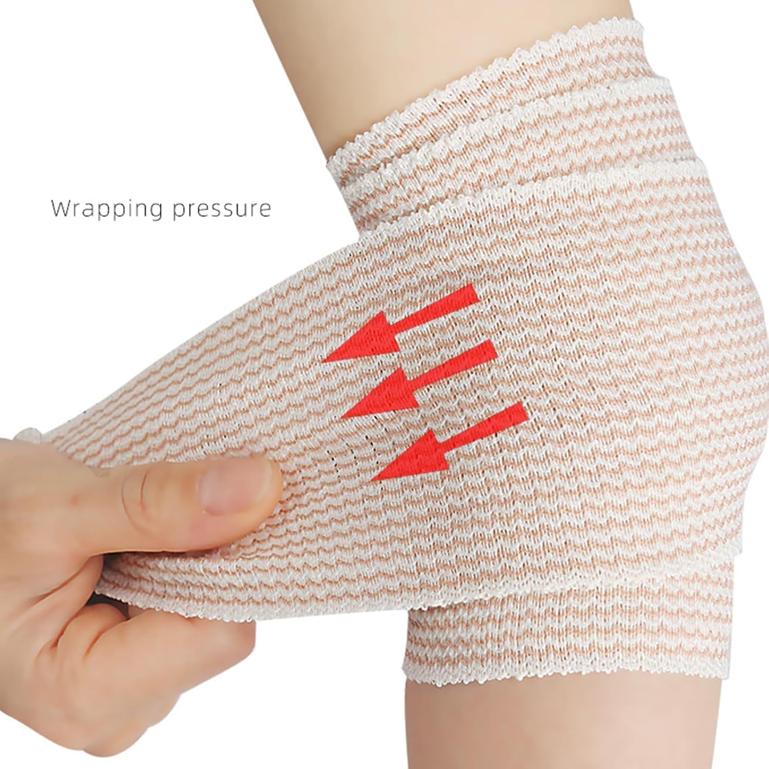 Compression Wrap Bandage with Self-Closure, 4Pcs Elastic Compression Wraps with Closure, Latex-Free Self-Closure Wrap Bandage for Ankle Wrist Knee Foot image number 1