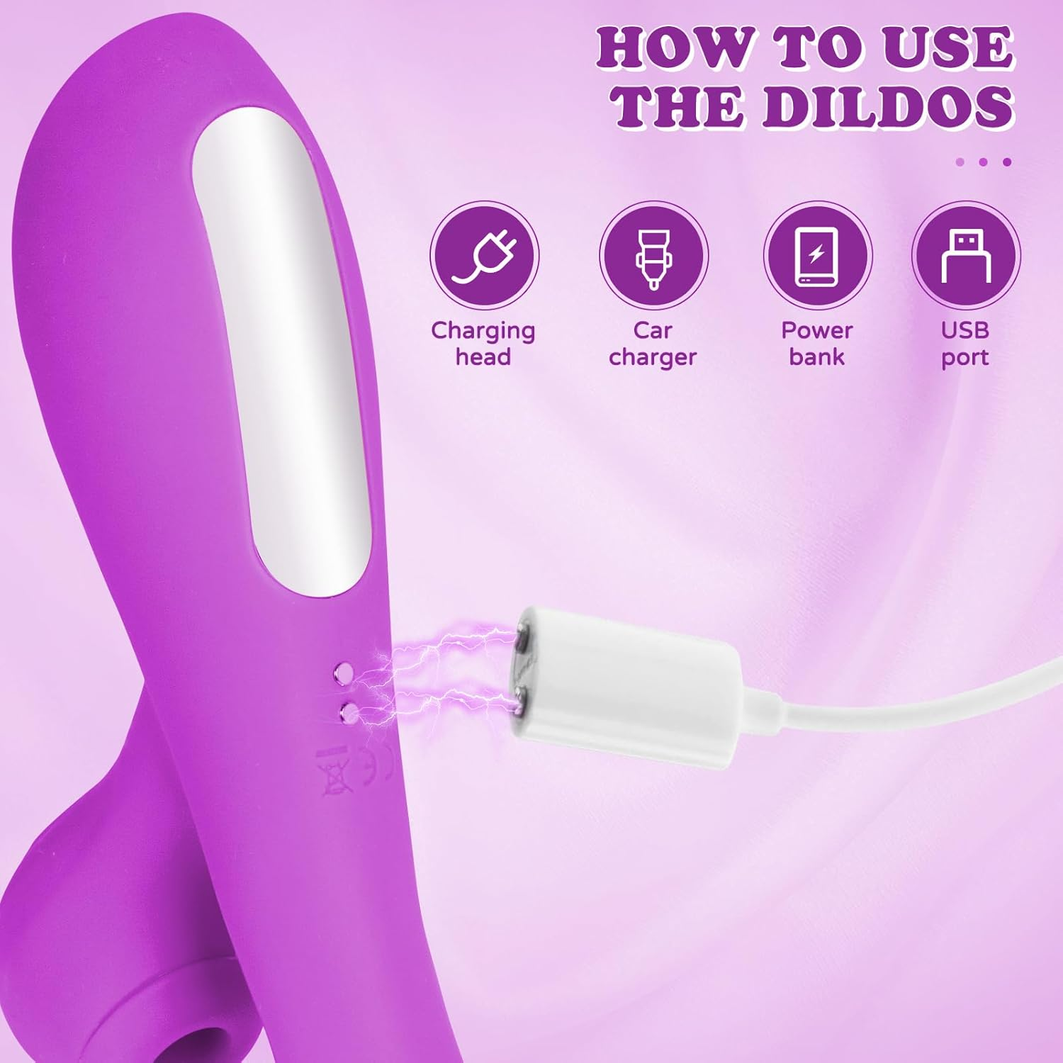 ZEZELIFE 3 in 1 Rabbit Vibrator Sex Toys for Women, 10 Vibration & 5 Suction & 5 Pulse Modes, G-Spot Dildo with Clitoral Nipple Stimulator, 3 Motor Vaginal Sex Toys, Erotic Toys for Couples Pleasure (Purple) image number 5