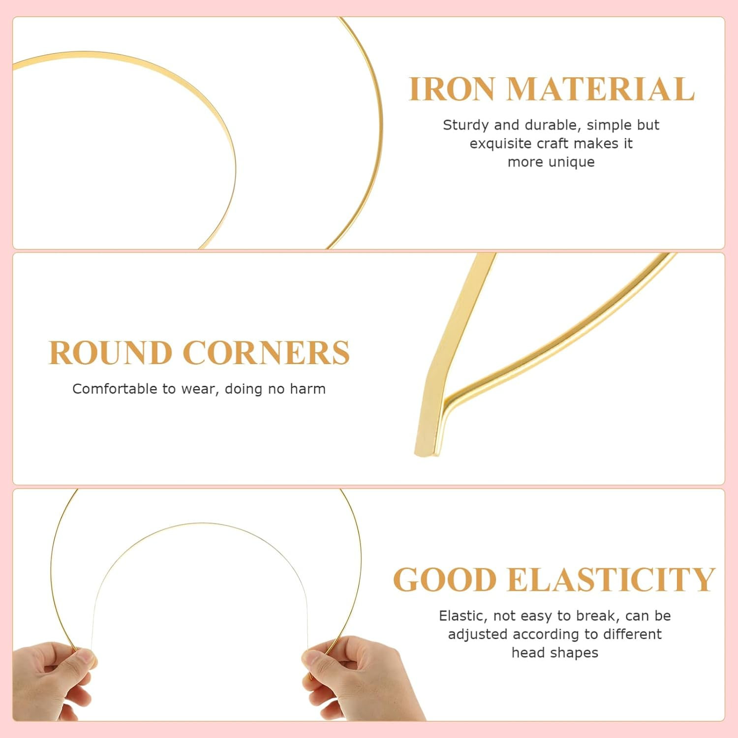 SHINEOFI Gold Halos Crown Headband &ndash; Angel Hair Hoop Tiara for Women, Metal Costume Headpiece for Party, Cosplay, Festival, Halloween & DIY Crafts