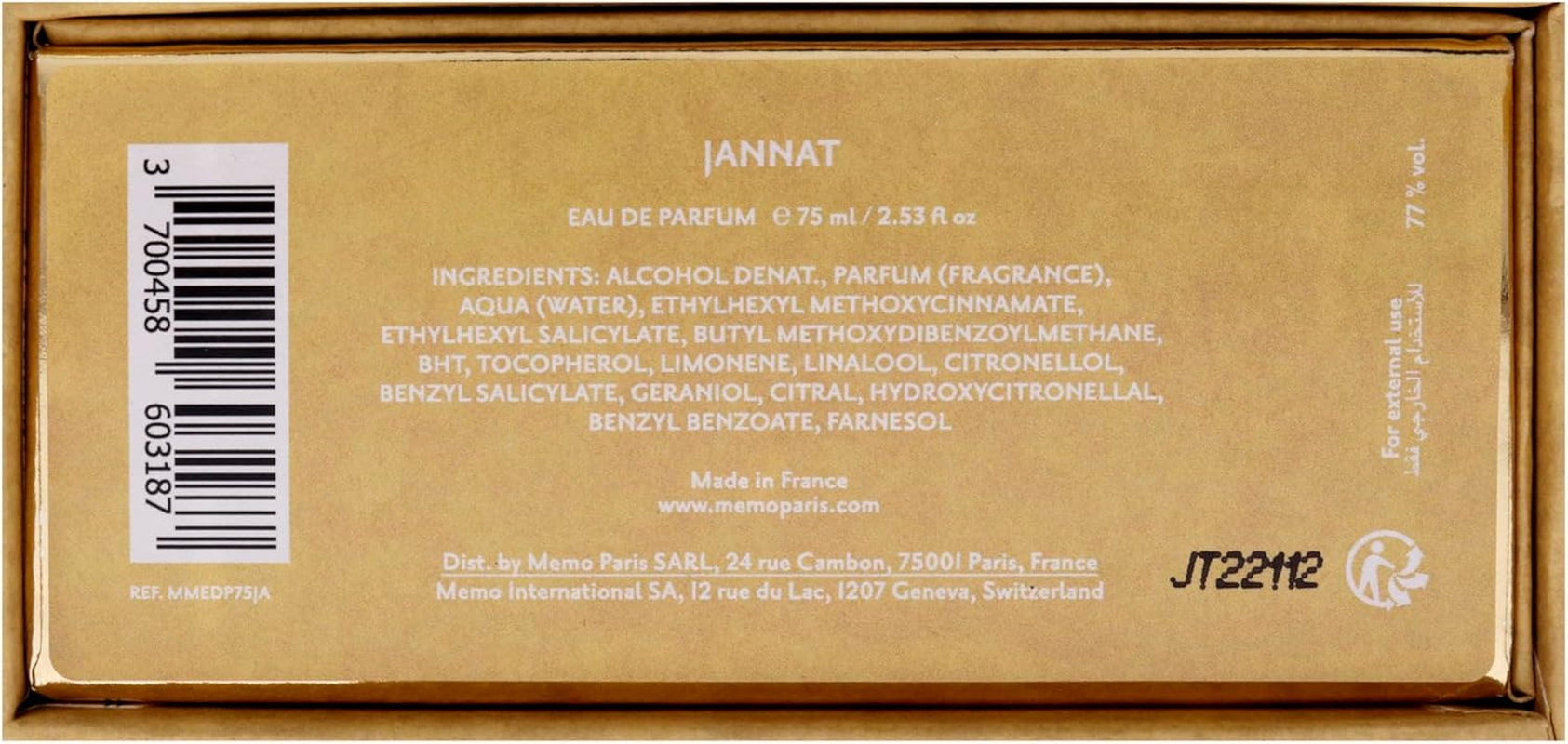 Jannat by Memo Paris for Unisex - 2.53 Oz EDP Spray image number 6