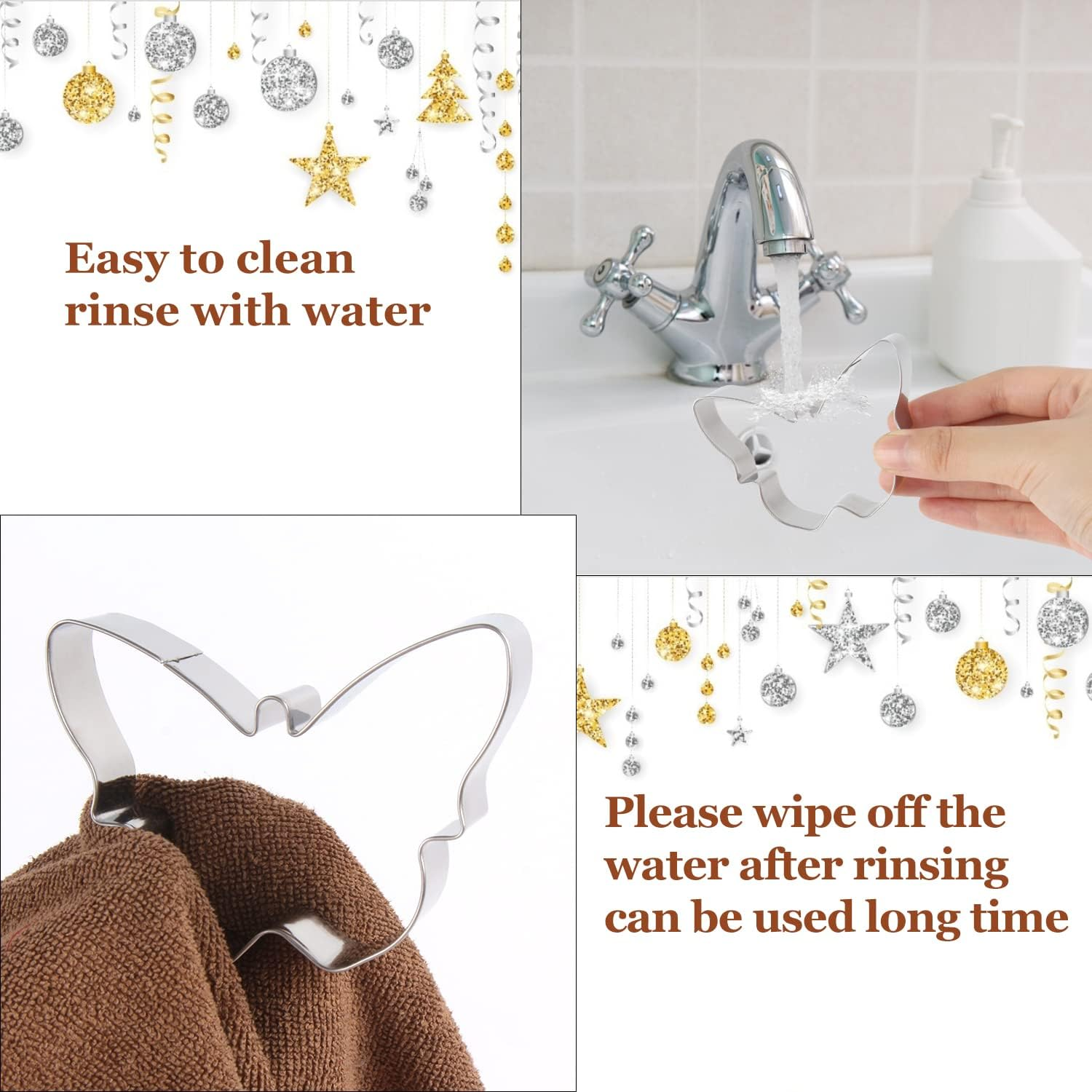 DERAYEE Easter Bunny Cookie Cutters, 7 Pack Easter Cookie Cutter for Baking Egg Cookie Cutter, Egg, Chick, Carrot, Flower, Butterfly Shapes image number 1