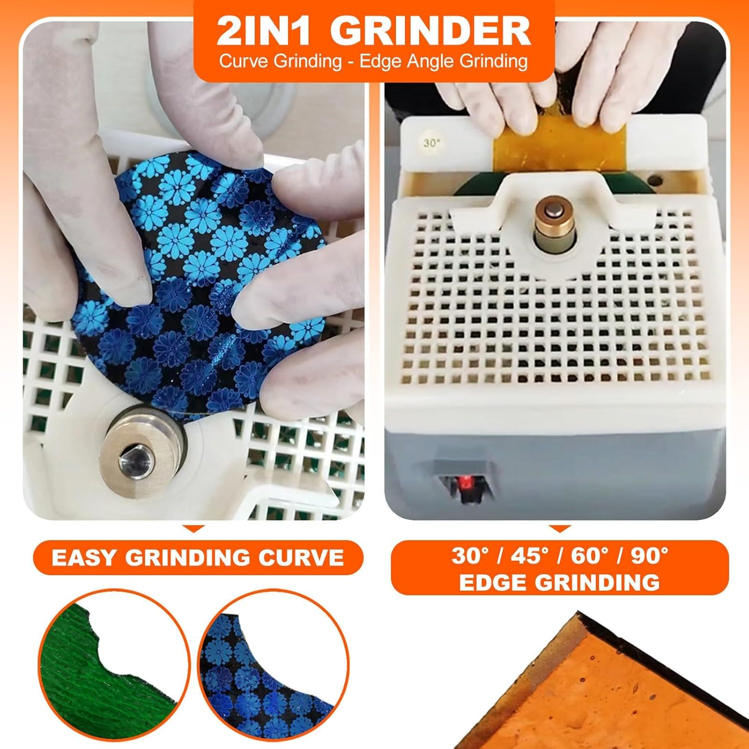 Stained Glass Starter Kit,With 3Pcs Grinder Bit + 3Pcs Grinding Disc&Glass Cutting Kit & Soldering Iron Kit&Automatic Water Supply Kit for Grinding Multi Angles&Curves