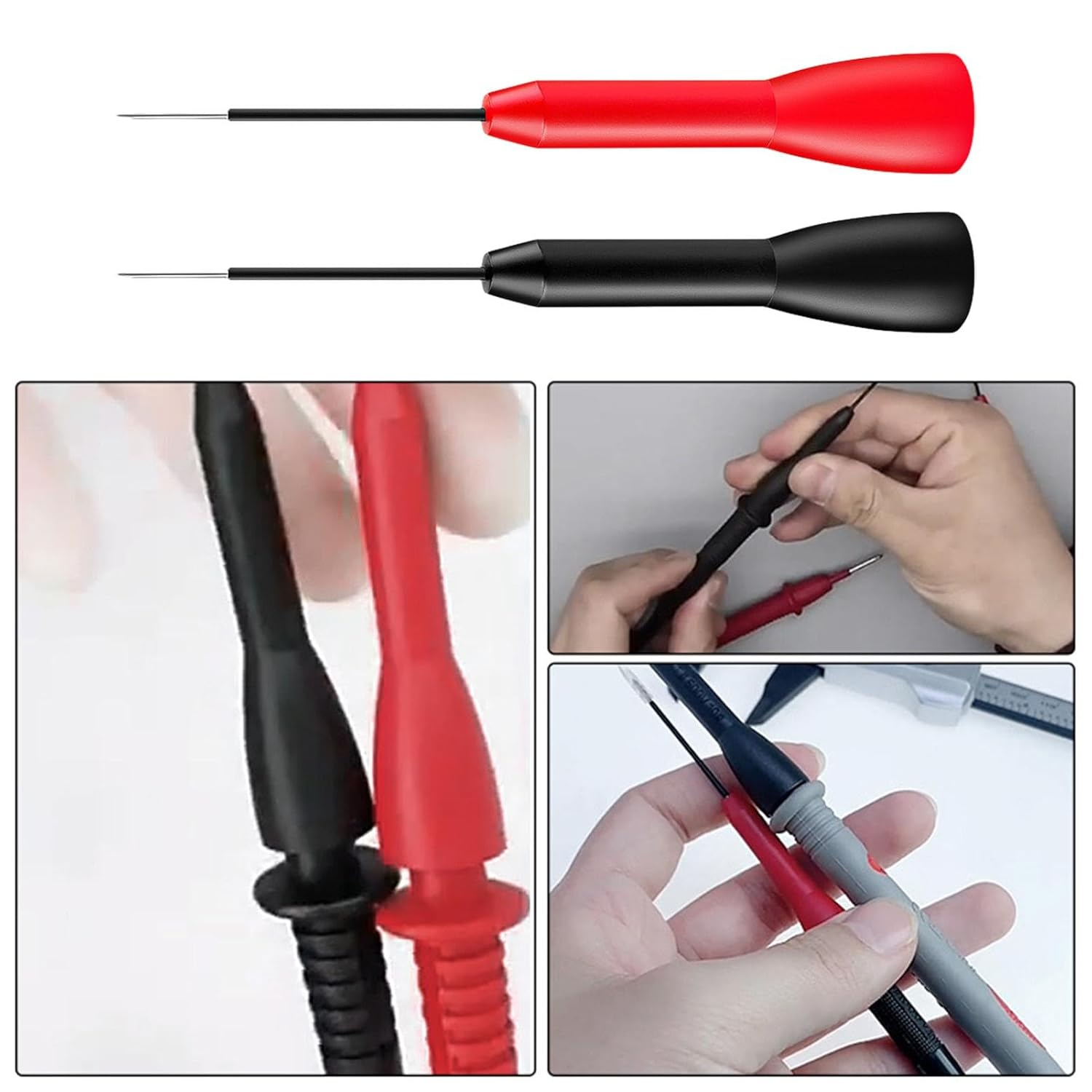 Meter Probe - Multimeter Test Leads | Multi-Meter Test Probes Kit | Car Insulation Wire Piercing Probes | 1Mm Test Probe Pins | 2Pcs Automotive Test Probes Test & Measurement Tools for Banana Socket image number 4