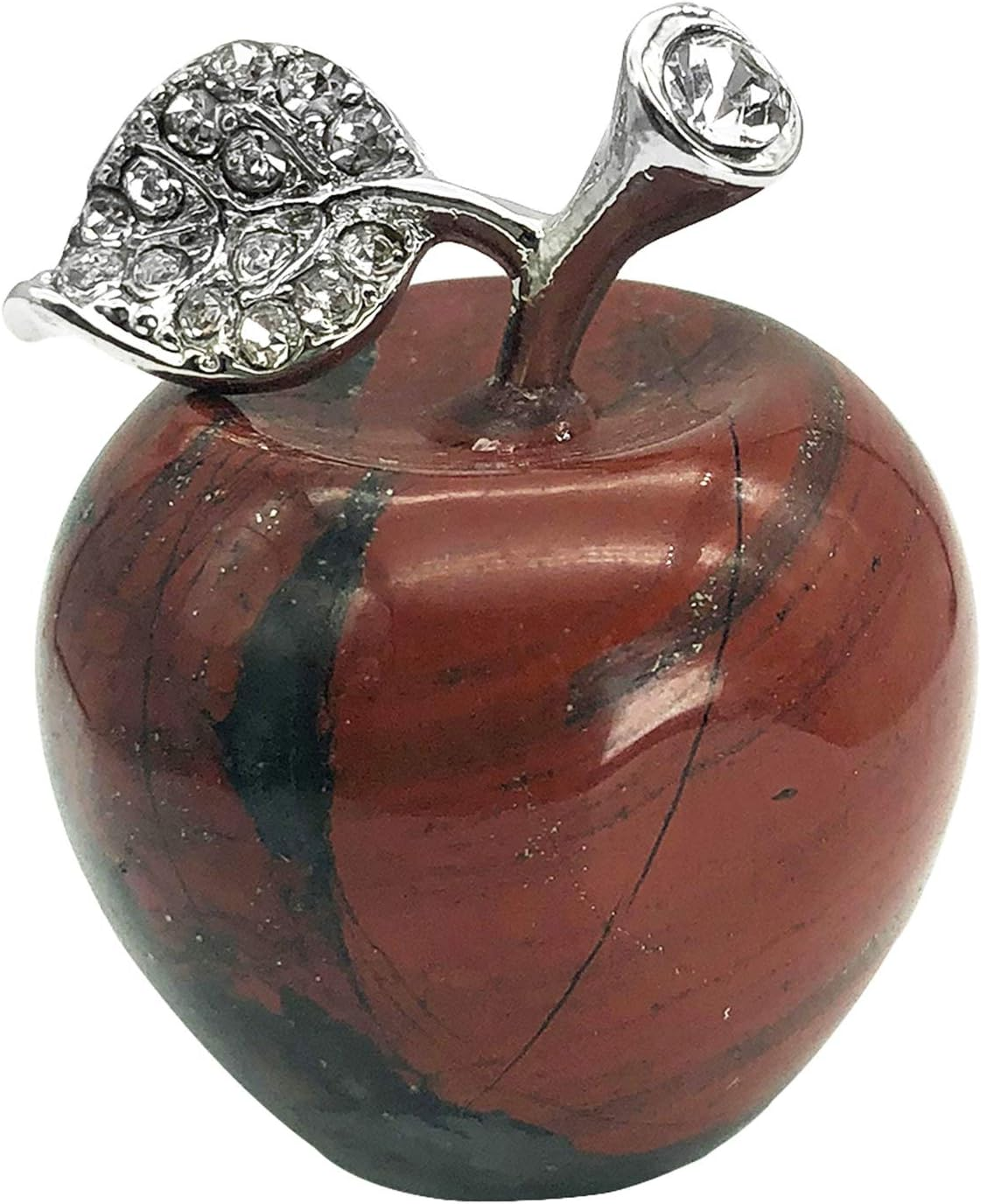 Neyisaa Synthetic Opalite Crystal Apple Decor, Healing Crystals Pocket Stone Fruit Figurine Craft Home Decoration 30Mm - Colorful Ocean Agate image number 2