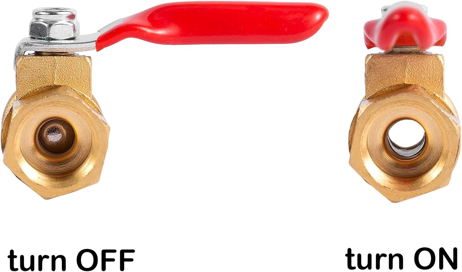 BILAL 2 Pack 1/4" Heavy Duty Air Compressor Brass Ball Valve Shut off Switch, 1/4 Inch Male and Female NPT Thread Pipe Fitting image number 5