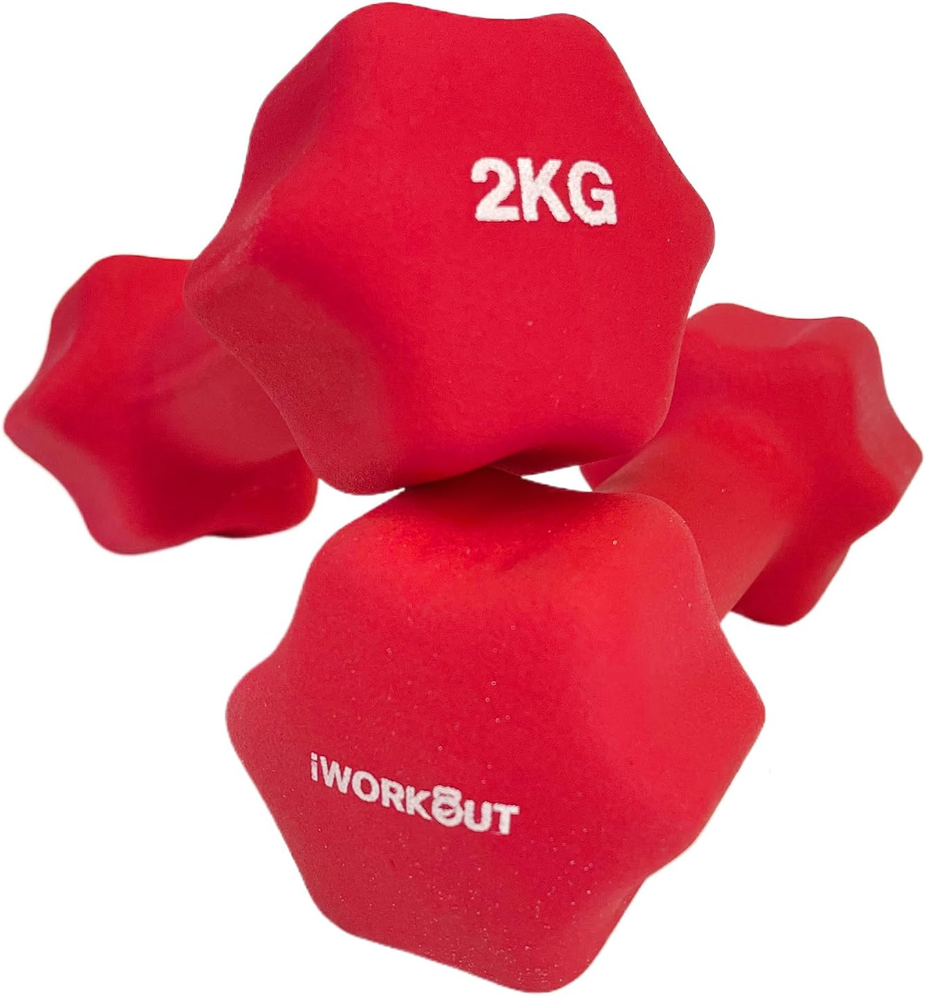 Hexagon Anti-Slip Neoprene Dumbbell Set (1KG-4KG) - Pair of Hand Weights for Men & Women,Perfect for Home Gym Strength Training, Exercise & Fitness Workouts