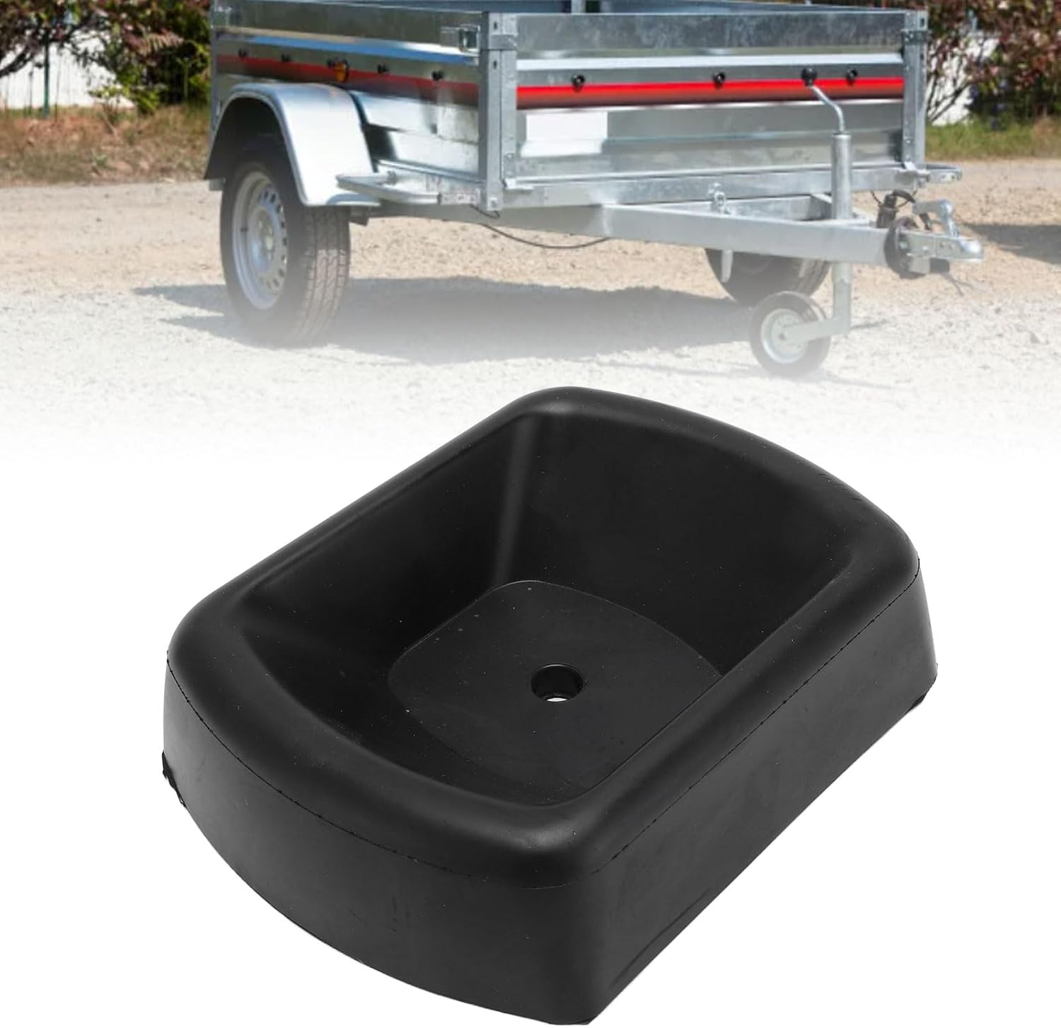 Fdit Jack Wheel Chock, Dual Trailer Swirl Jack Caster Wheel Dock Reinforced Rubber Travel Trailer Tongue Double Chock Stabilizer image number 2