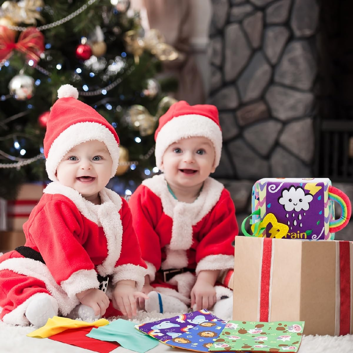 Baby Tissue Box Toy for Baby,Vamotto Montessori Sensory Pull Toy with 12 Durable Cloth Scarves & Crinkle Paper for 6-12 Months Infants, Early Learning Educational Motor Skills Development Gift image number 5