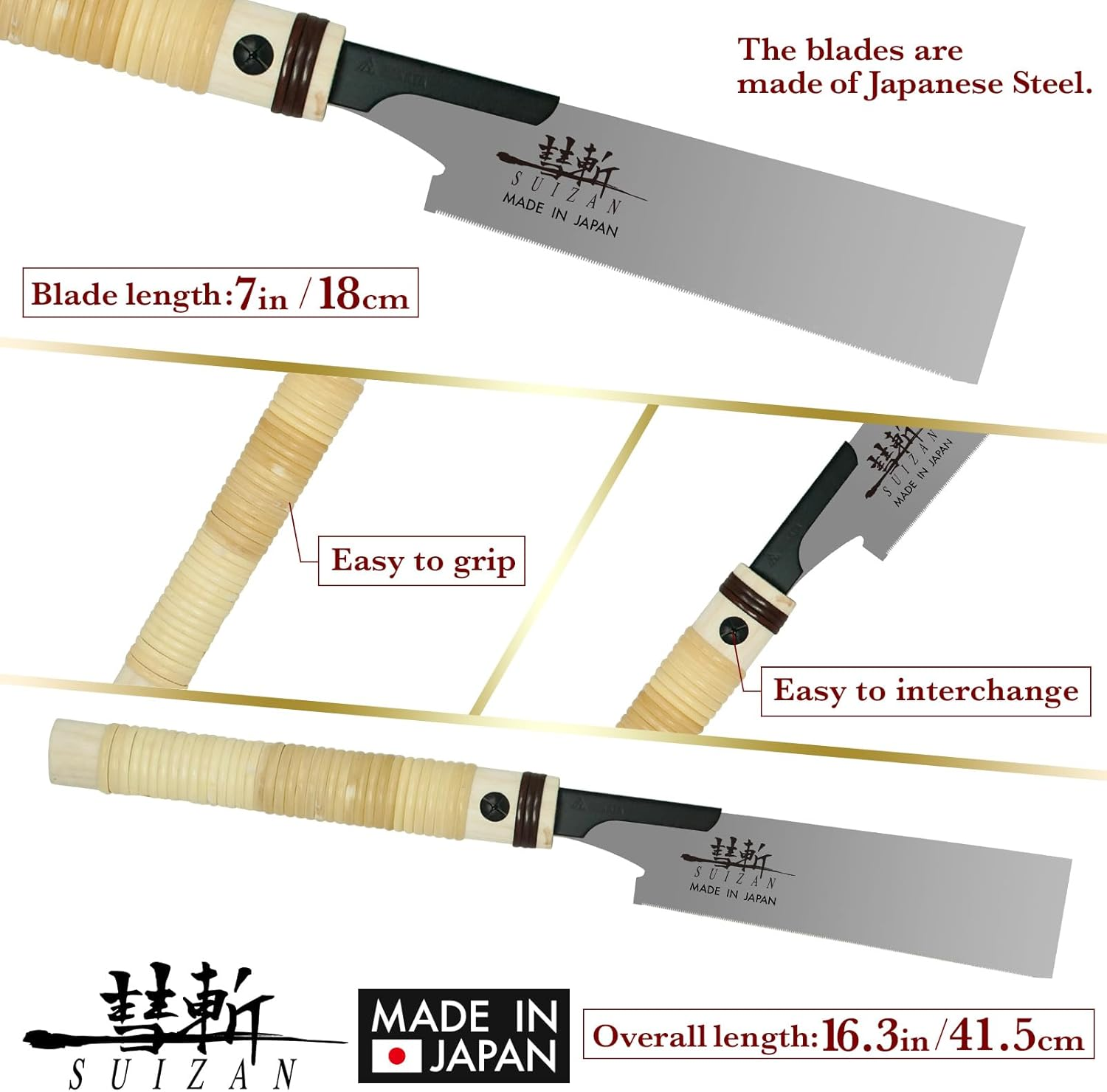 SUIZAN Flush Cut Saw 180Mm - Professional Japanese Pullsaw Handsaw Woodworking Tools image number 5