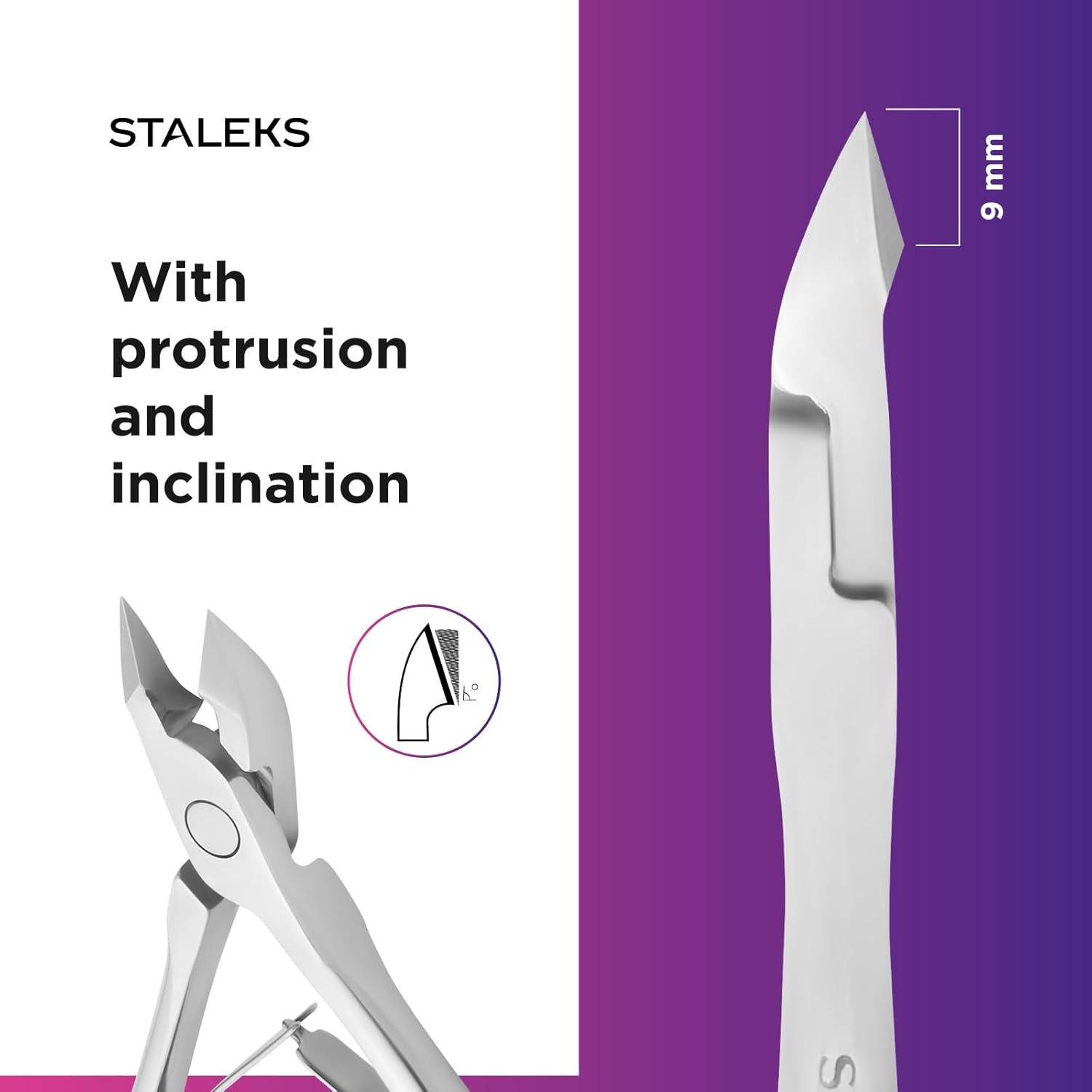 Staleks Pro Expert 90 Full Jaw 7 Mm Blade Professional Cuticle Nippers - Pack of 1 - Model NE-90-7 image number 3