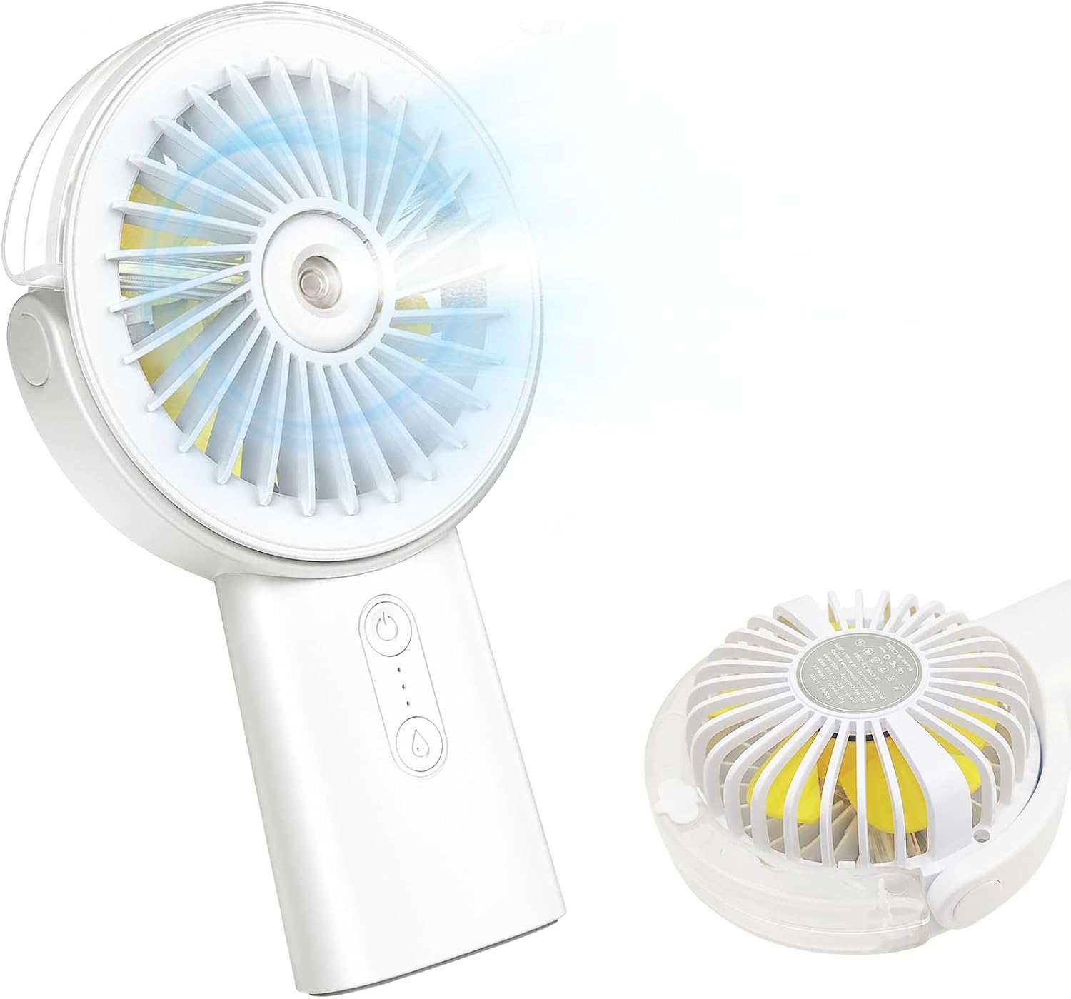 Oolong Portable Handheld Fan,Rechargeable Power Bank Misting Fan,90&deg; Adjustable Small Mister Fan,Personal Cooling Water Spray Fan for Men Women Travel Home Outdoor（Blue）