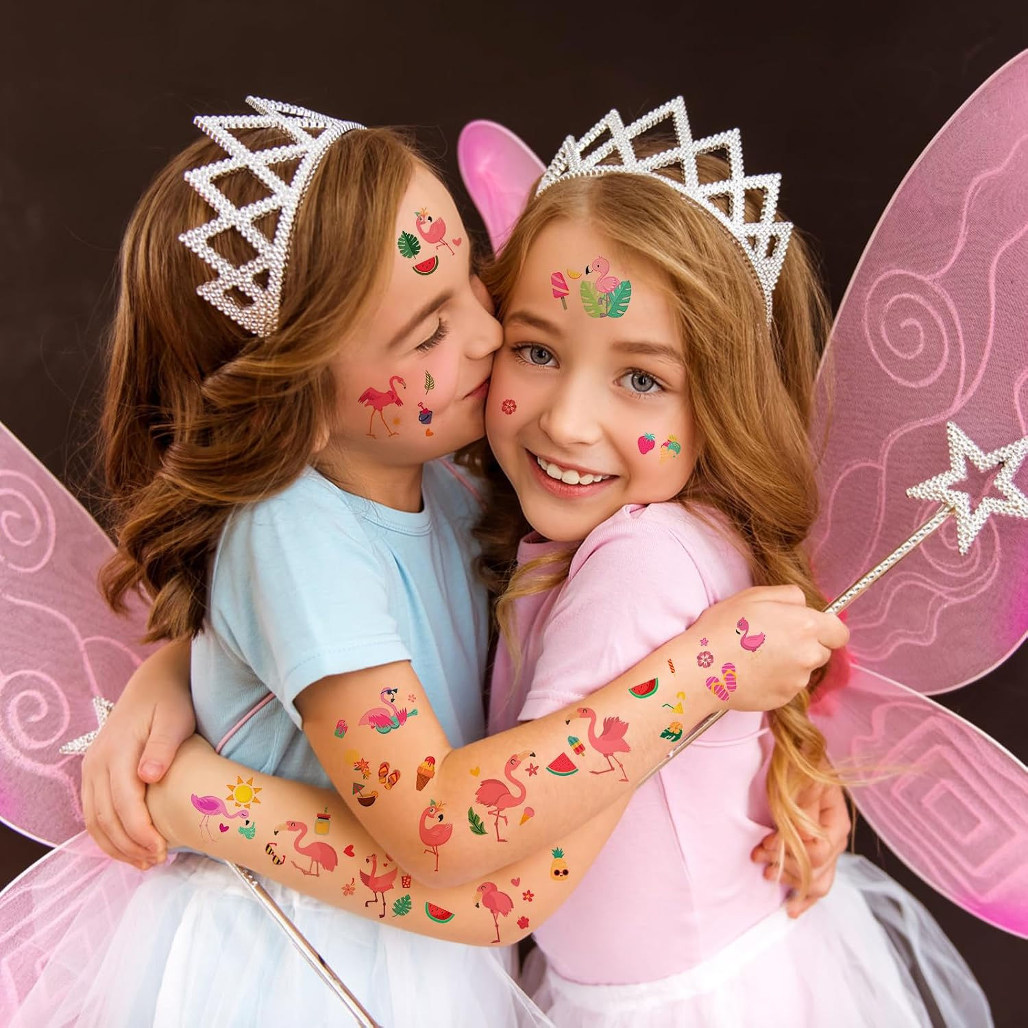 Temporary Tattoos Flamingo Pack of 10 Flamingo Tattoo Children'S Tattoo Stickers Summer Tattoos Temporary Waterproof for Flamingo Party, Birthday Party, Summer Gifts image number 1