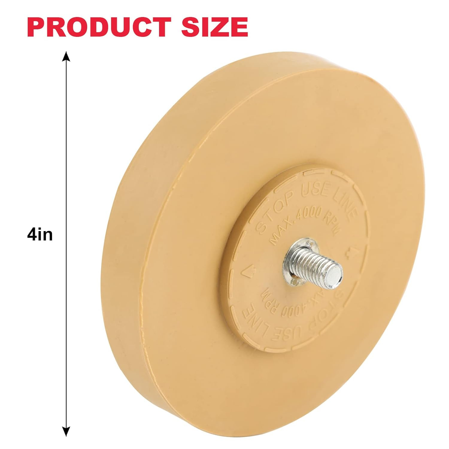Rubber Eraser Wheel,Decal Remover Eraser Wheel - 4 Inch Pad with Drill Adapter - Adhesive Remover Tool,Removes Vinyl Decals,Stripes,Stickers,Tape,Emblems,Cars Trucks Rv'S Signs and More image number 2