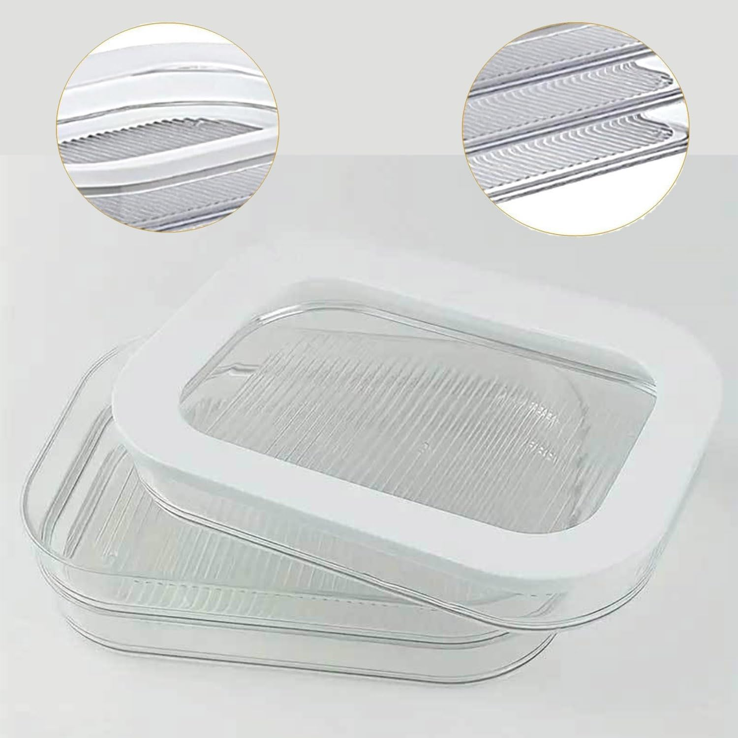 Roczential Deli Meat Container for Fridge, Bacon Lunch Meat Container for Refrigerator, Meal Prep Containers, Stackable Food Storage Boxes for Cold Cuts, Salami, Deli, Lunch Meat, BPA Free, 18.6Oz image number 4