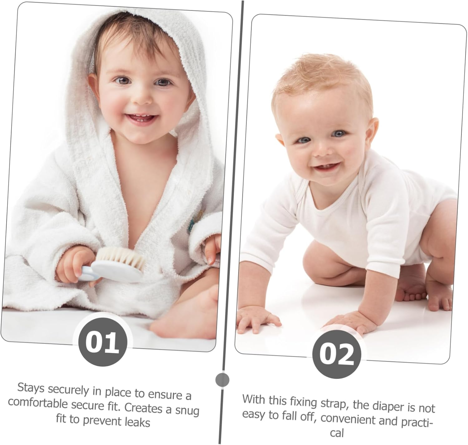 Diaper Fastening Buckles Comfortable Infant Diaper Buckle for Newborn 50Pcs Pack image number 4