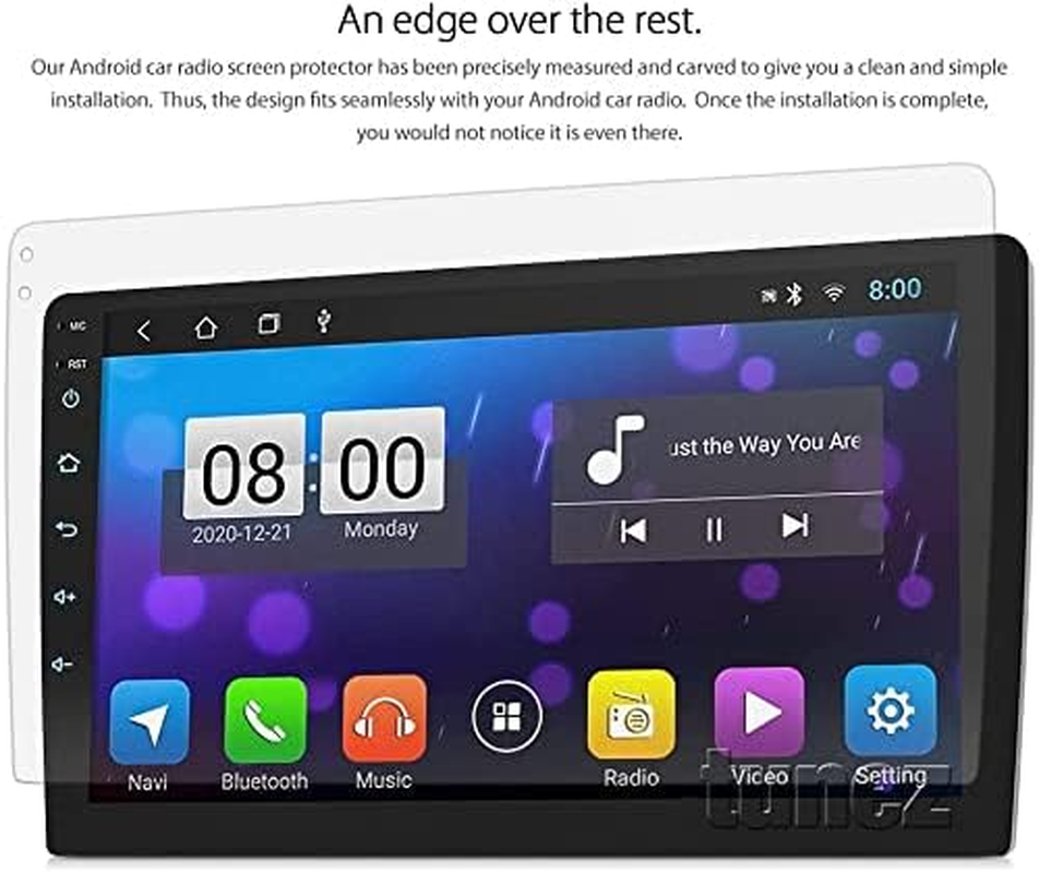 TUNEZ&reg; Tempered Glass Screen Protector Compatible with Universal Car Audio Head Unit Radio Player Clear Protection (9-Inch Head Unit) image number 3