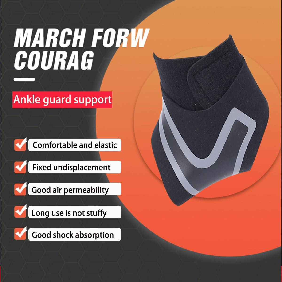 Ankle Support Brace， Open-Heel Ankle Brace with Adjustable Straps for Sports Protect, Plantar Fasciitis, Achilles Tendonitis, Ligament Damage, Injury Recovery，Male and Female, Distinguish Left and Right (Right, L) image number 1