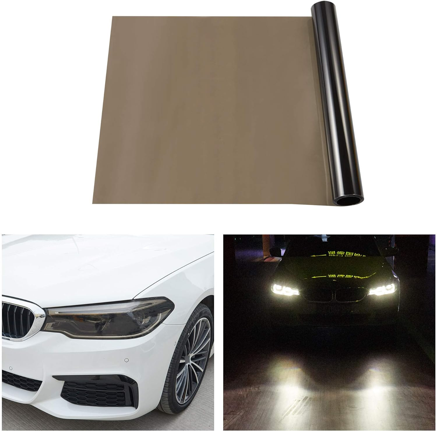 TOMALL 78.7''X12'' Golden Yellow Vinyl Film for Car Headlight Taillight Fog Lights Tint Self Adhesive Decals Sports Modification Car Stickers (Golden Yellow)