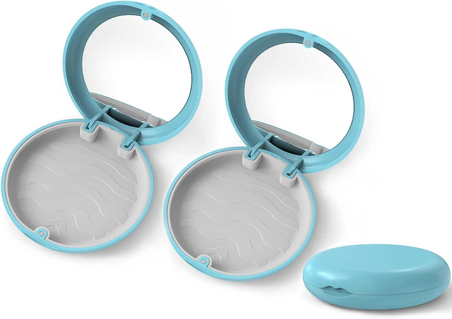 YOUYA DENTAL Aligner and Retainer Case, 2PCS Solid Orthodontic Aligner Retainer Case Denture False Box, Mouthguard Case Holder Protective Case for Oral Care Dentisty - Blue