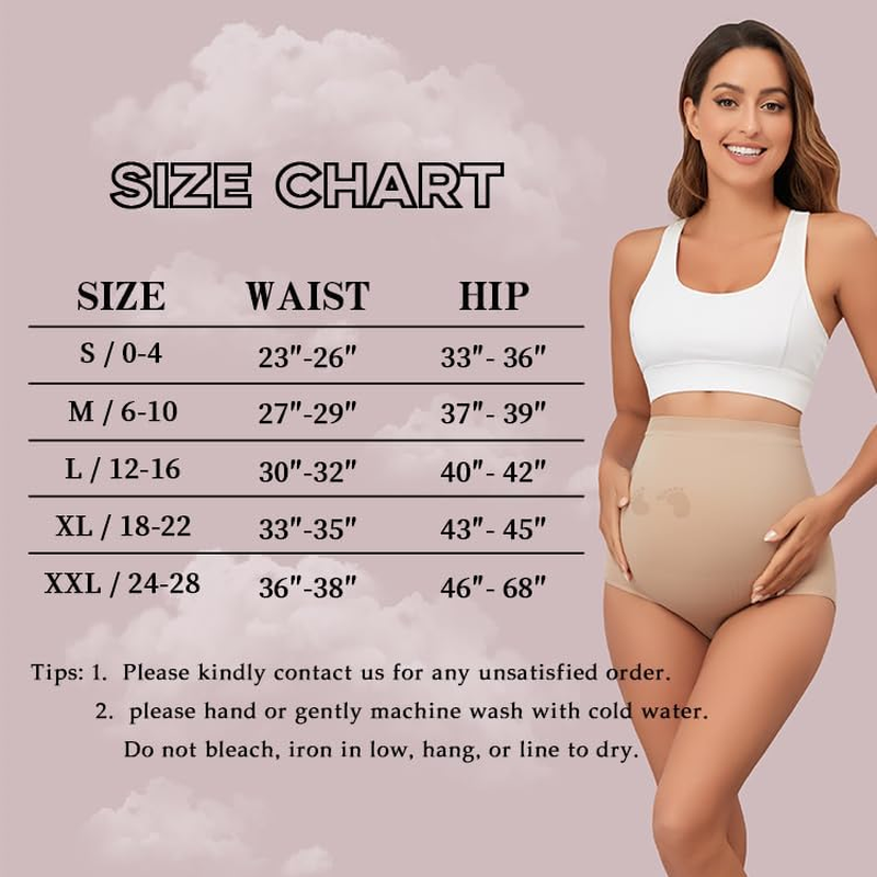 Maternity Underwear Seamless High Waisted Maternity Panties over Bump Pregnancy Belly Support image number 2
