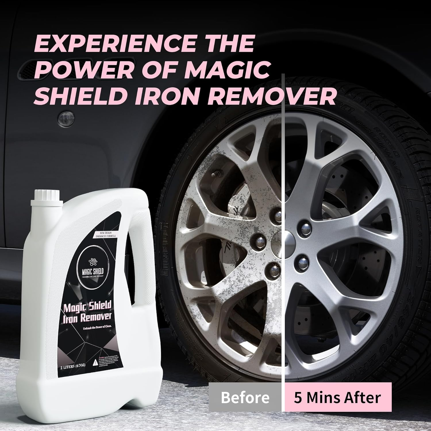 Magic Shield Iron Remover Spray for Cars 16Oz - Ph-Neutral Iron and Fallout Remover for Car, Motorcycle, RV & Boat | 5-Minute Reaction, Effective on Wheels & Paint | All-In-One Solution image number 4