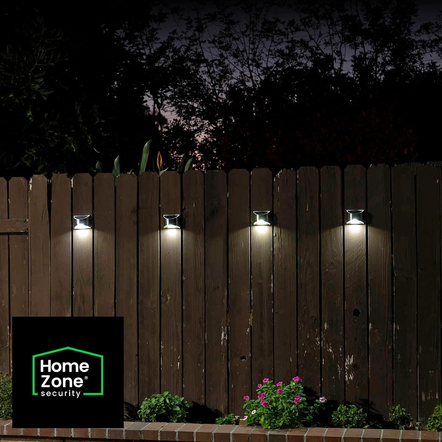 Home Zone Security Solar Wall Lights - Decorative Outdoor Solar Fence Post and Step Lights, Weatherproof with No Wiring Required, Stainless Steel (4-Pack) image number 4