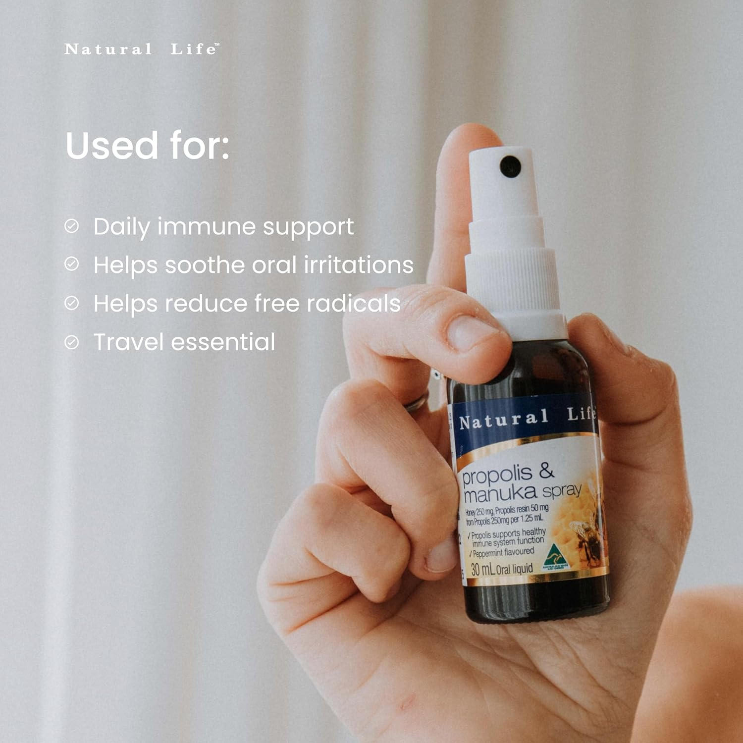 Natural Life&trade; Propolis & Manuka Honey Spray | 30Ml | 20% (4-Pack) image number 3