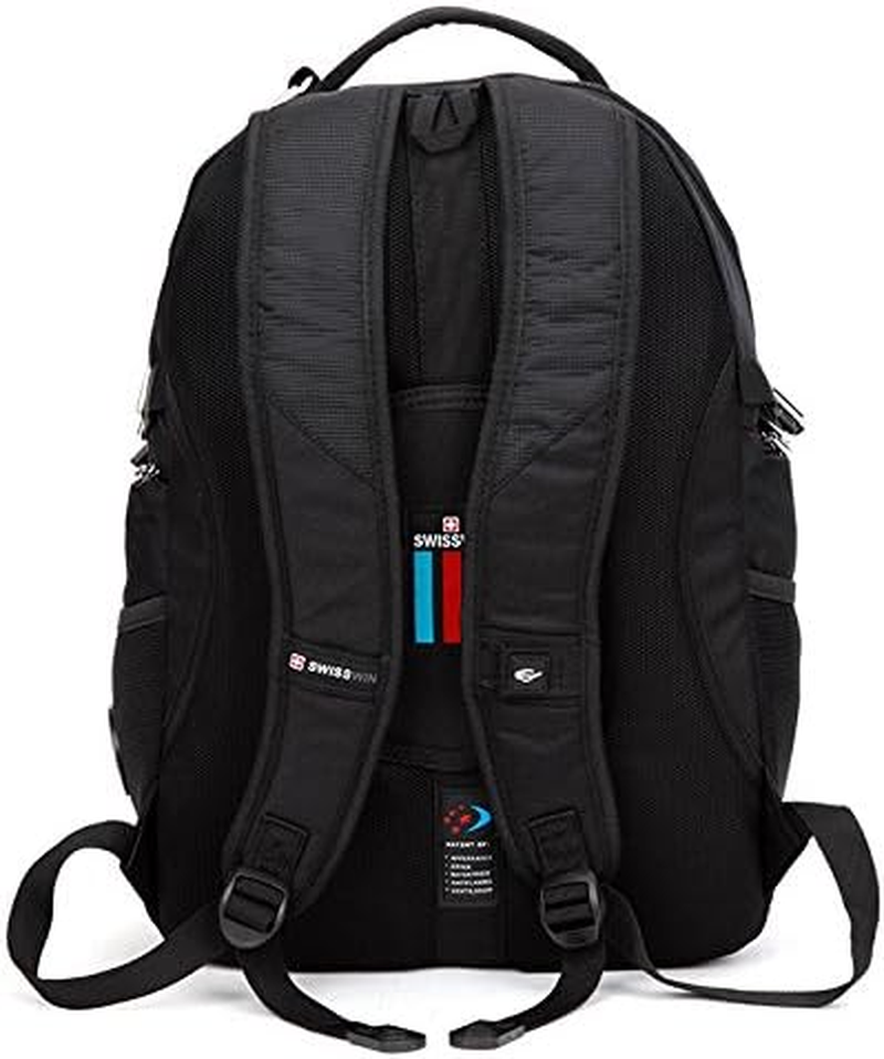 SWISSWIN Swiss Business Backpack Travel Backpack College School Backpack Casual Daypack Daily Shoulder Bag SW8110I Black 15.6 Inch Laptop Notebook Backpack for Men Womens Boys Girls &hellip; image number 2