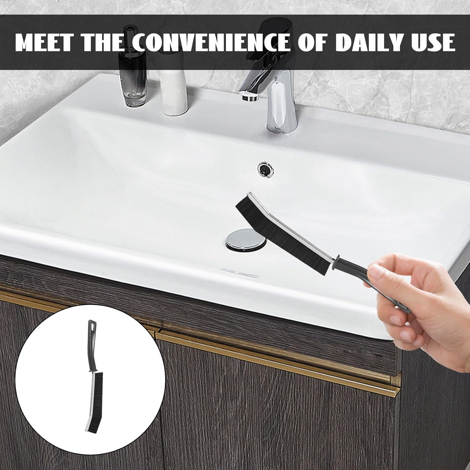 Crevice Cleaning Brush, 8Pcs Grout Brush, Multifunctional Brush Cleaning Tool, Hard Bristle Crevice Cleaning Brush, Cleaning Brush Tool for Window Track, Shower, Kitchen, Toilet image number 5