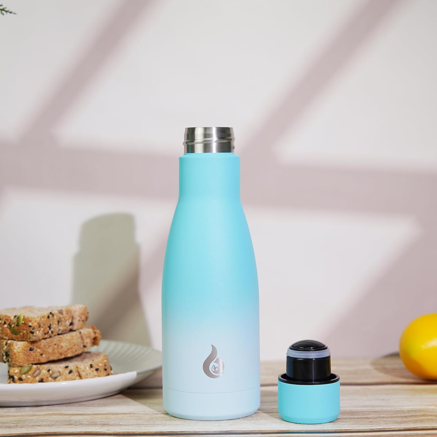 BJPKPK Stainless Steel Water Bottles, 750Ml Insulated Reusable Metal Water Bottle, Keep Cold and Hot, Sea Salt