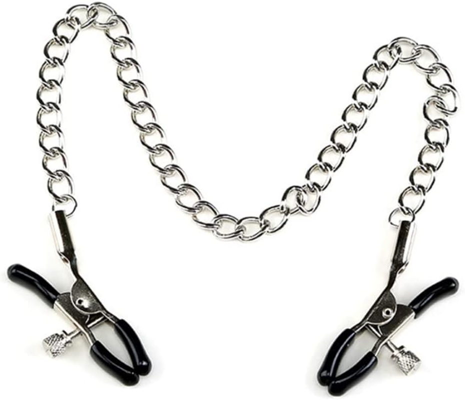 Nipple Clips Clamps Adjustable Pressure Breast Clamps Stainless Steel Non Piercing Nipple Rings Decorative Clip for Pleasure Toys Nipple for Women Men (Black) image number 4