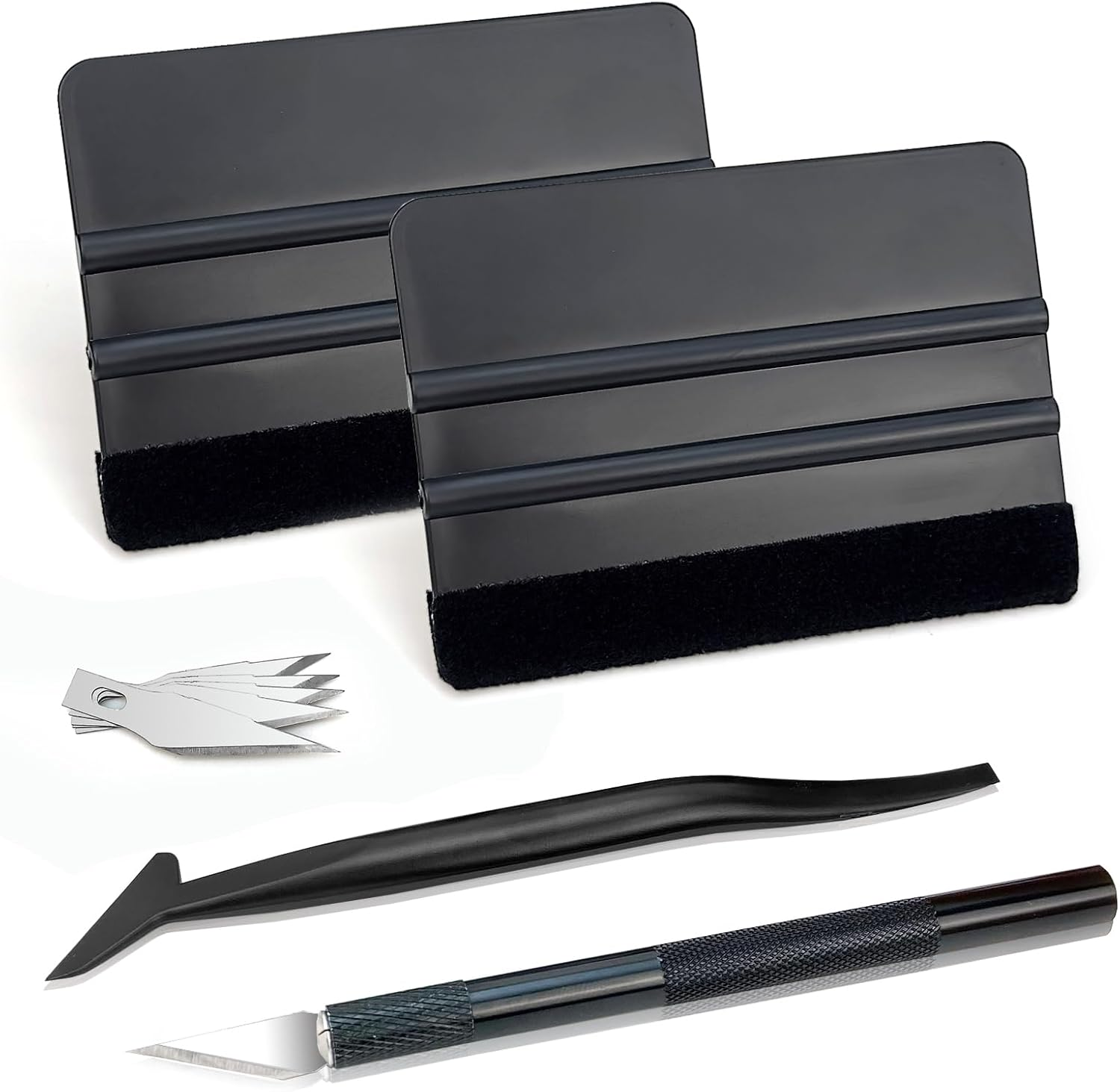 Umaki Vinyl Wrap Tools, Window Film Application Kit, Car Tinting Kit, Vinyl Squeegee Set, Wallpaper Smoothing Tool Kit with Felt Squeegee, Craft Knife & 5Pcs Blades, Mini Squeegee image number 1