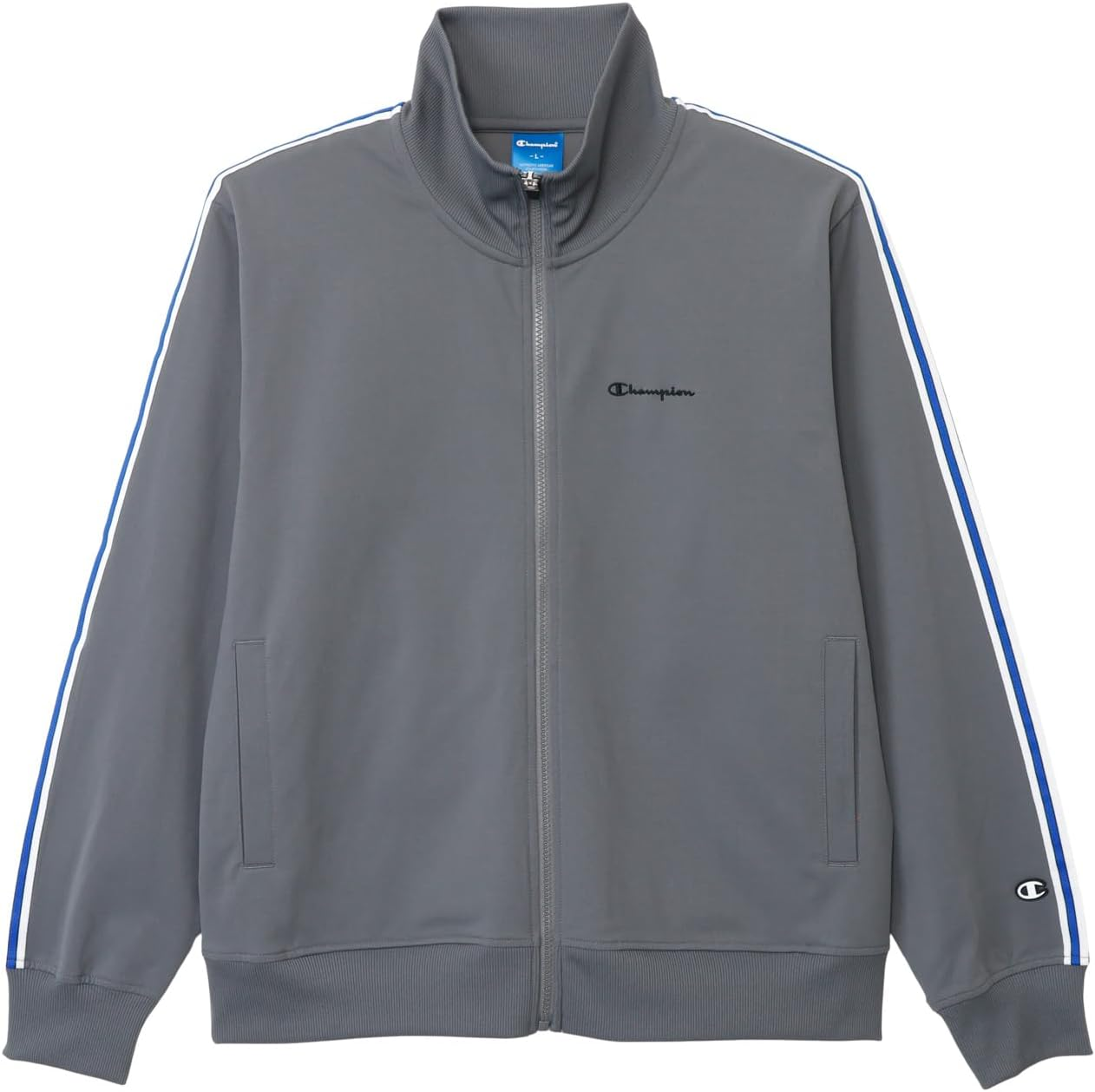 Champion C3-ASE01 Men'S Long Sleeve Jacket, Stretch, Quick Drying, Script Logo Embroidery, Zip Jacket, Basic Sports