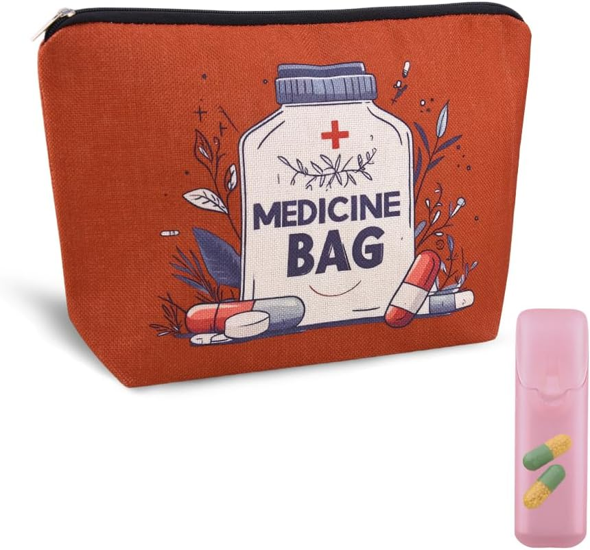Medical Bag Organizer Pouches Nurse Practitioner Gifts Bag Drug Pill Organizer Physician Assistant Pharmacy Student Patients Travel Makeup Bag Doctor of Nursing Practice Graduation Gifts Pouch Bags - Elastic Silicone Cable Straps Cord Organizer image number 5