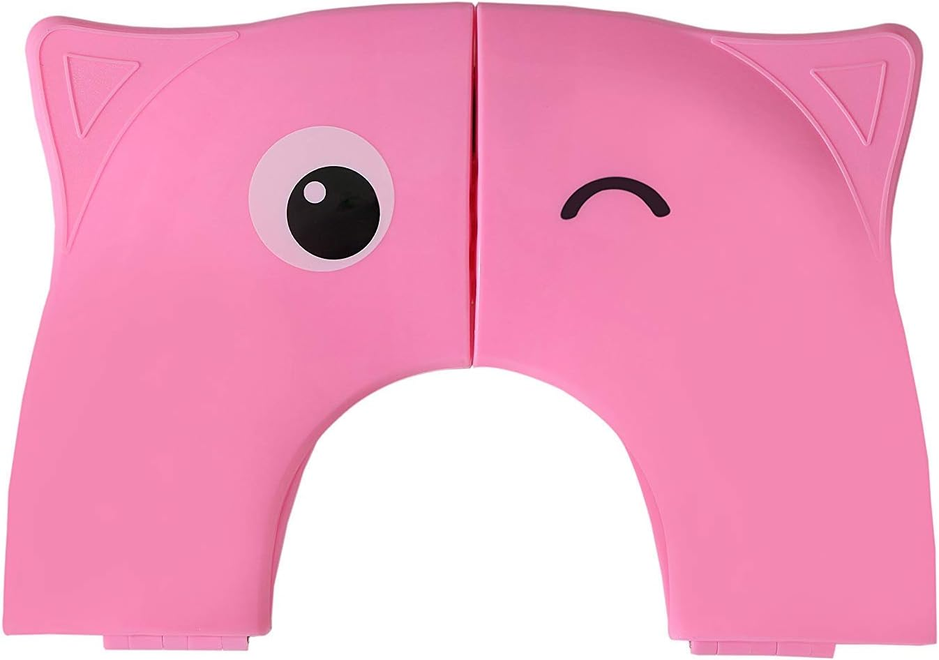 Designed Toilet Potty Training Seat Cover, Travel Toilet Seat, Folding Non-Slip Silicone Pads, Trip Portable Reusable Kids Toddlers Boys Girls, Carrying Bag (Pink) - Green - Frog image number 2