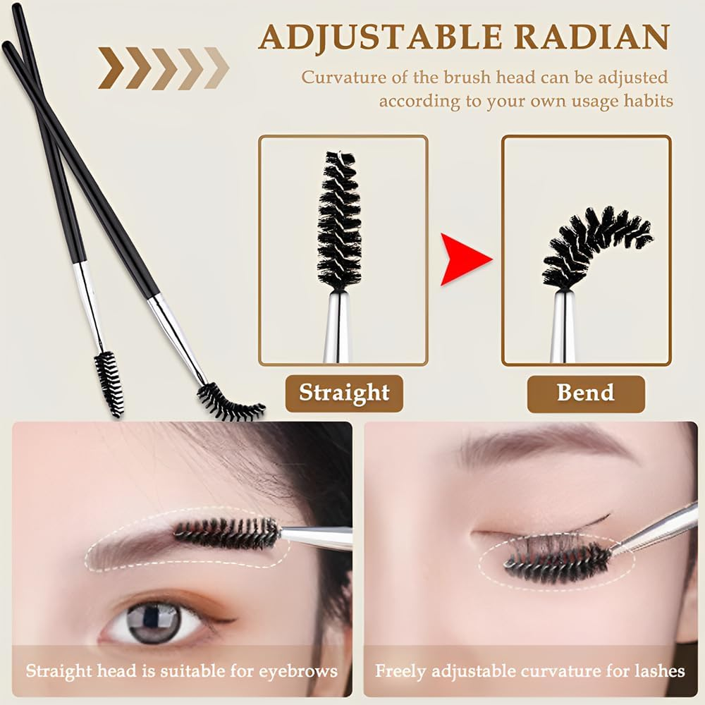 Eyelash Brush - Pack of 3 Eyebrow Brush, Eyebrow Brush, Eyelash Comb, Eyebrow Comb for Modifying Eyebrows and Eyelashes, Multifunctional Makeup Tools image number 4