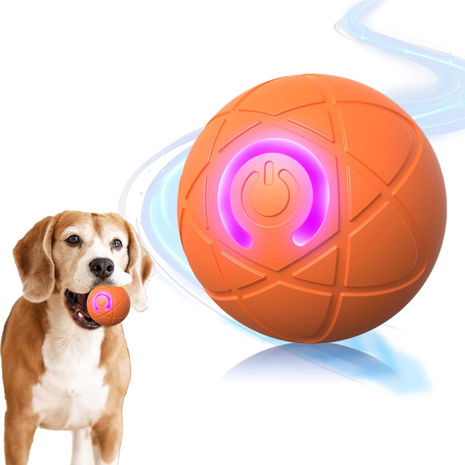 Interactive Dog Toys Dog Balls Activated Automatic Rolling Ball for Puppy Small Medium Dogs Smart Jumping Automatic Moving Bouncing and Rotating Ball Vibrating Keep Them Busy