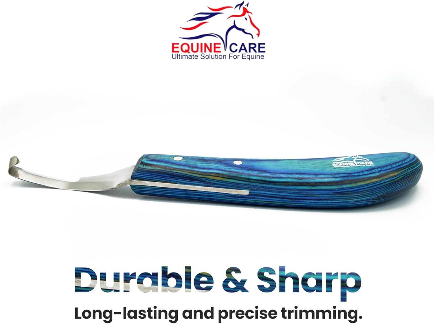 Equine Care Razor Edge Hoof Knife Sharpened Premium Grade Stainless Steel Passivized Blade & Sheet Handle Farrier Tools Double Ended. (Right Handed) image number 4