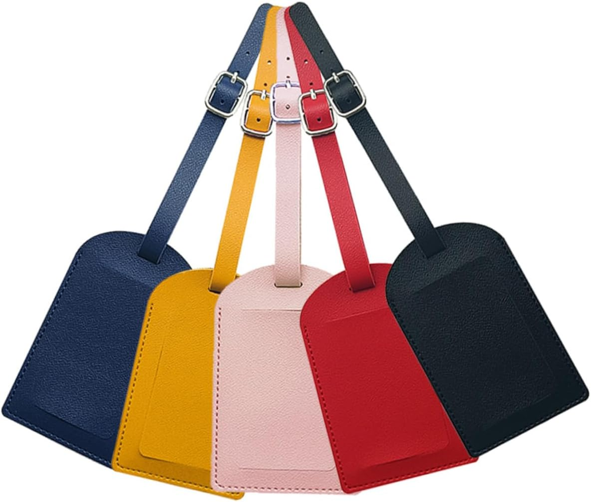 BESTYASH 5Pcs Luggage Identifier Tags Pu Travel Tags for Suitcases and Bags Convenient Baggage Personal Info Card for Business Trips and Travel Accessories image number 3