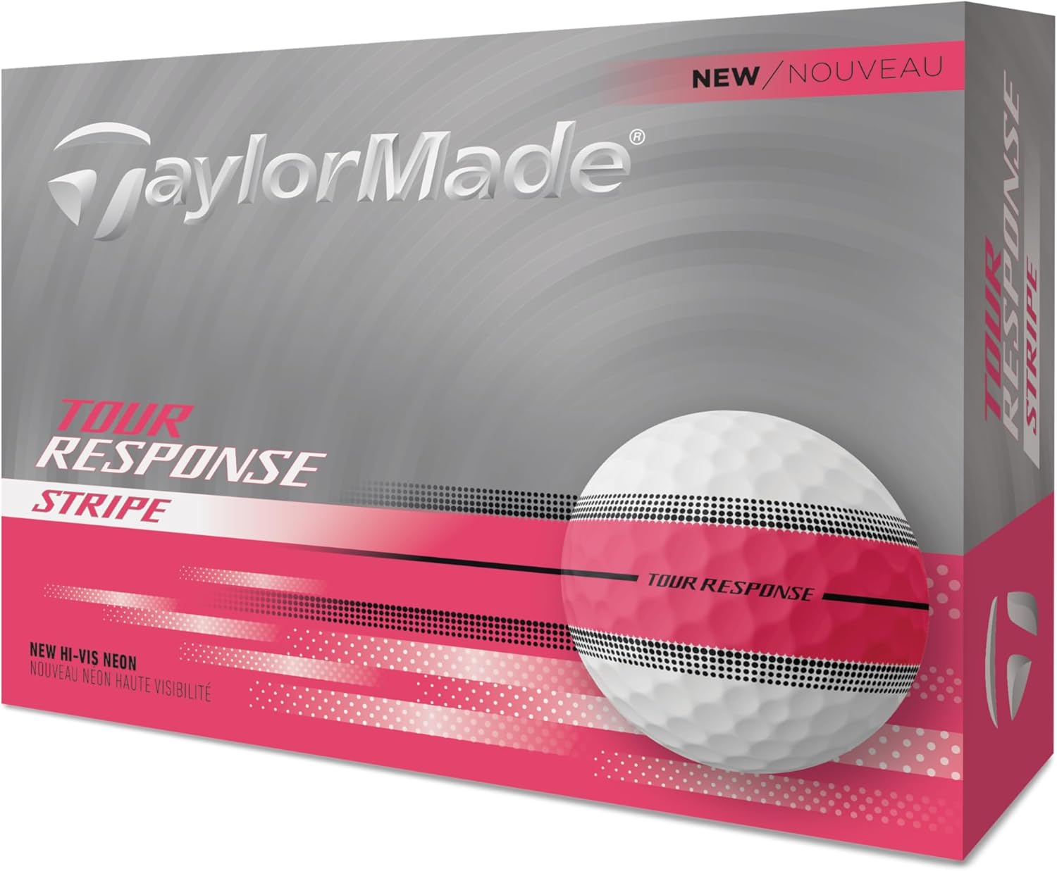 Taylormade Golf Tour Response Stripe NEON Pink GLB Dozen image number 4