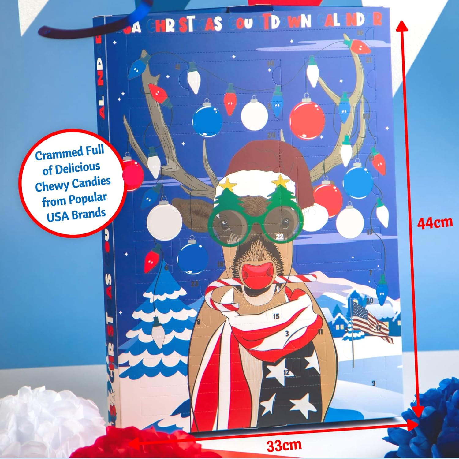 American Sweet Advent Calendar 2024 - Full of Tasty USA Candy Sweets for Christmas