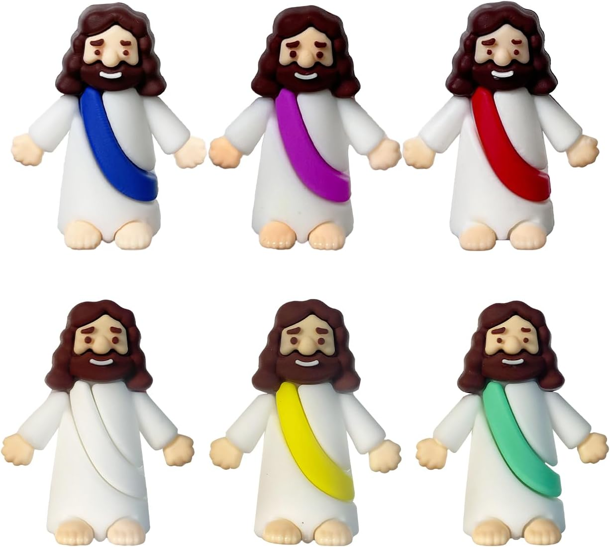 AKFAHOIF Mini Jesus Figurine, Set of 30Pcs Action Figures Little Jesus Figures, Tiny Jesus Figures to Hide and Seek Religious Gifts for Easter Egg Stuffers (Mix,30) - 30, Green image number 6