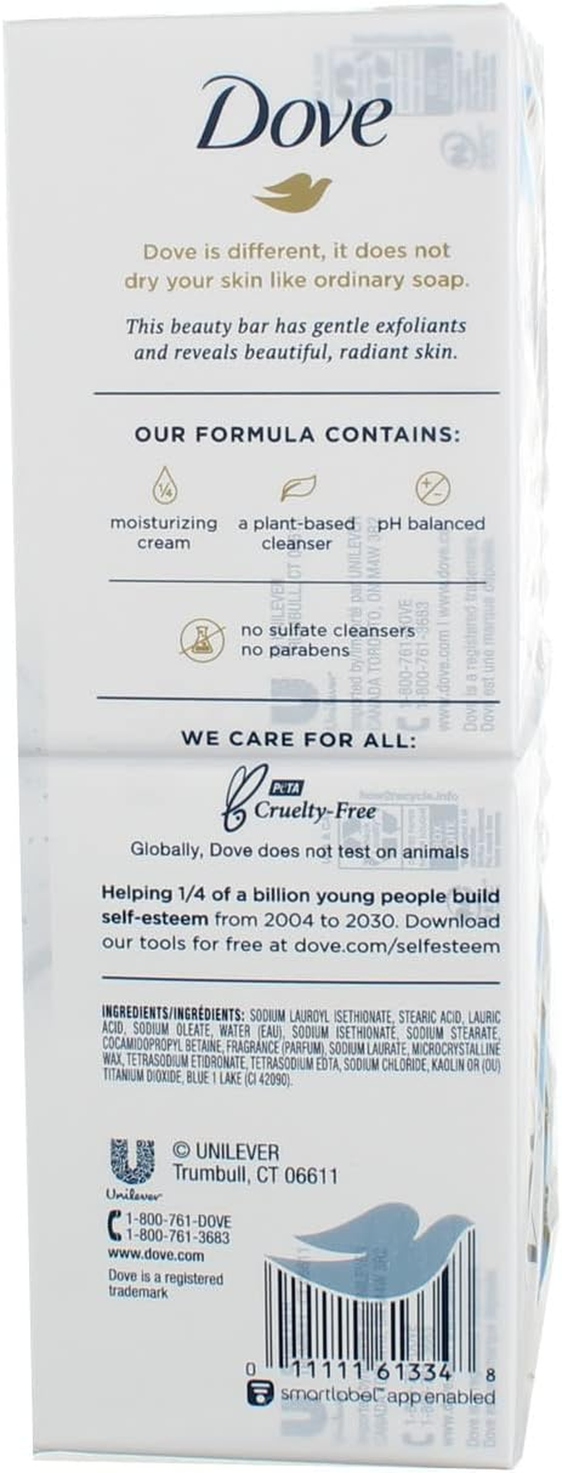 Dove Beauty Bar Gentle Exfoliating 4 Oz, 6 Bar (Pack of 2) image number 2