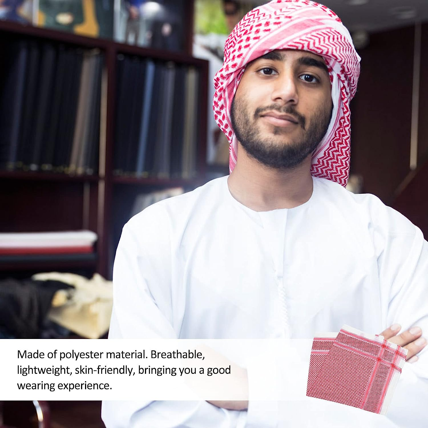 PRETYZOOM Men Arab Turban Dubai Kerchief Middle East Shemagh Head Scarf Headwear