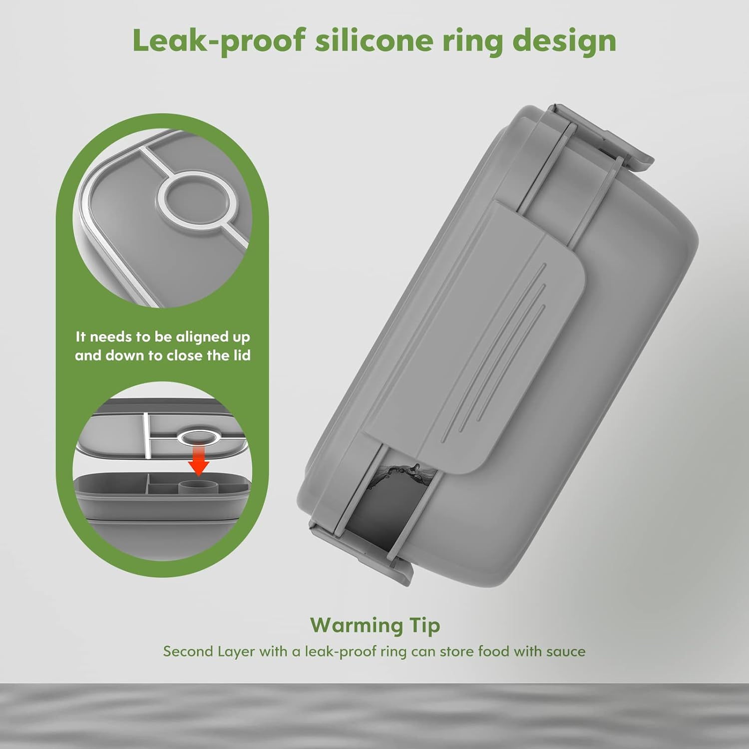 Bento Box Adult Lunch Box,3 Stackable Bento Lunch Containers for Adults/Kids, Modern Minimalist Design Bento Box with Utensil Set, Leak-Proof Lunchbox Bento Box for Dining Out, Work, Picnic, School image number 6