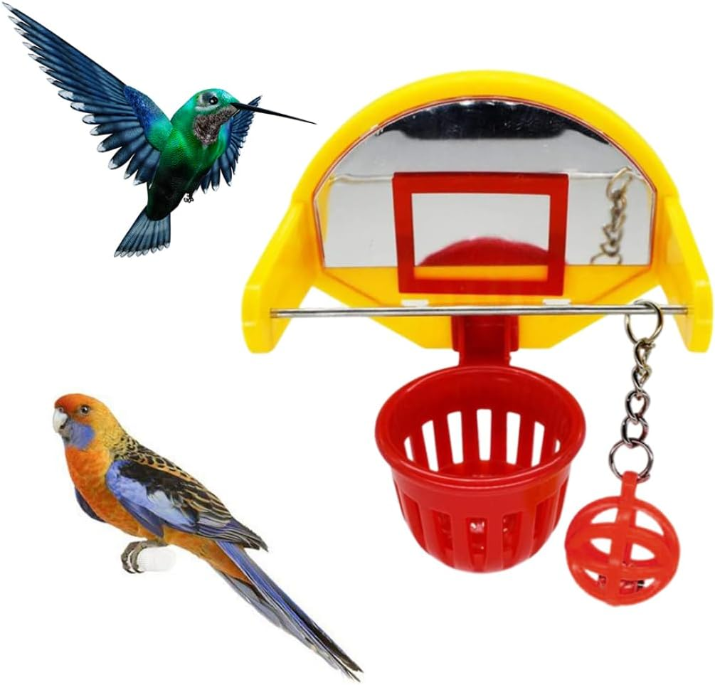 Bird Basketball Toys Parakeet Training Basketball Hoop Pet Chew Toy Cage Accessories, Bird Training Toys image number 1