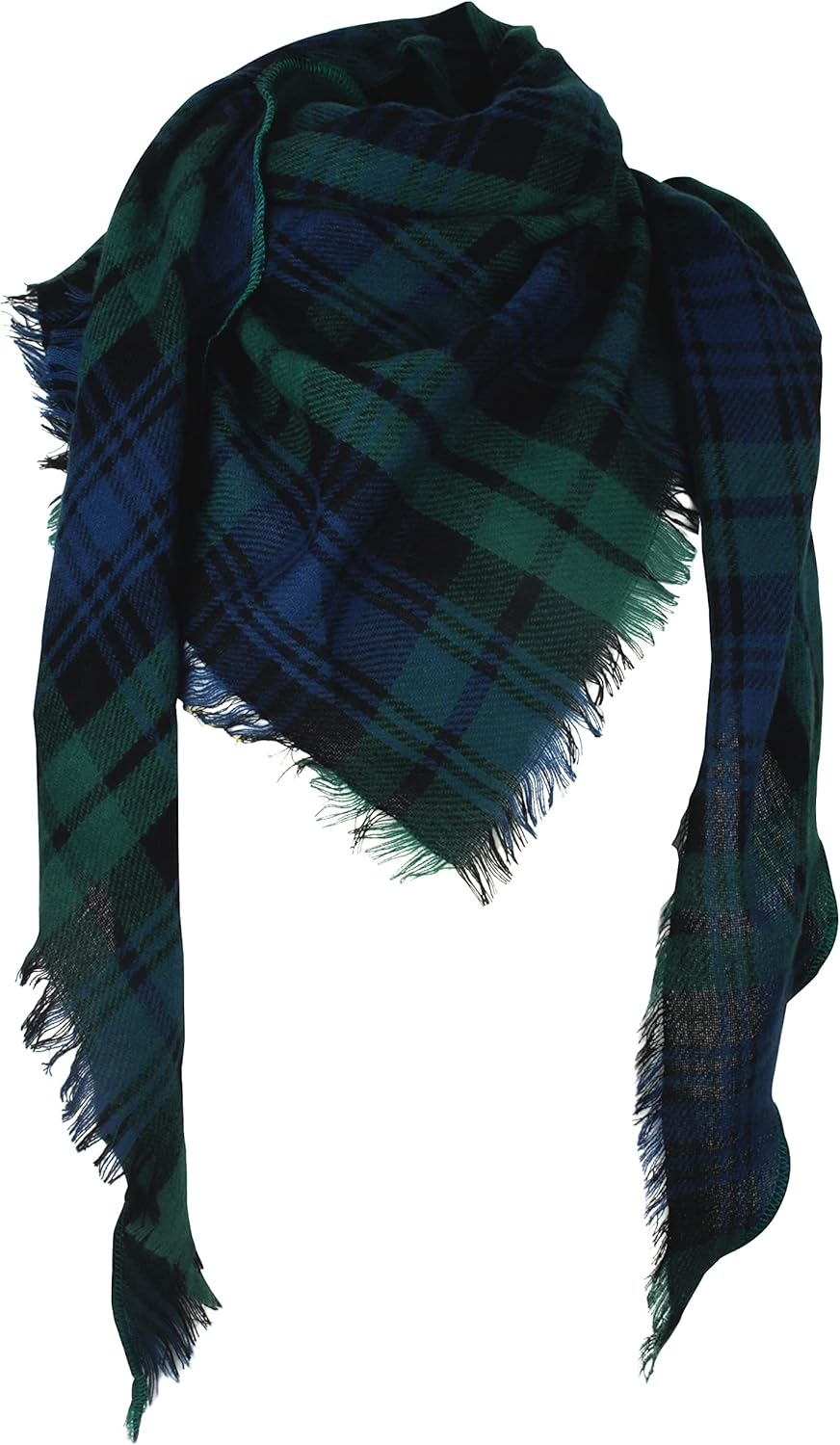 VIVIAN & VINCENT Triangle Fall Winter Soft Plaid Scarfs for Women Scarf Warm Shawls and Wraps - Christmas Red Green Tartan image number 4