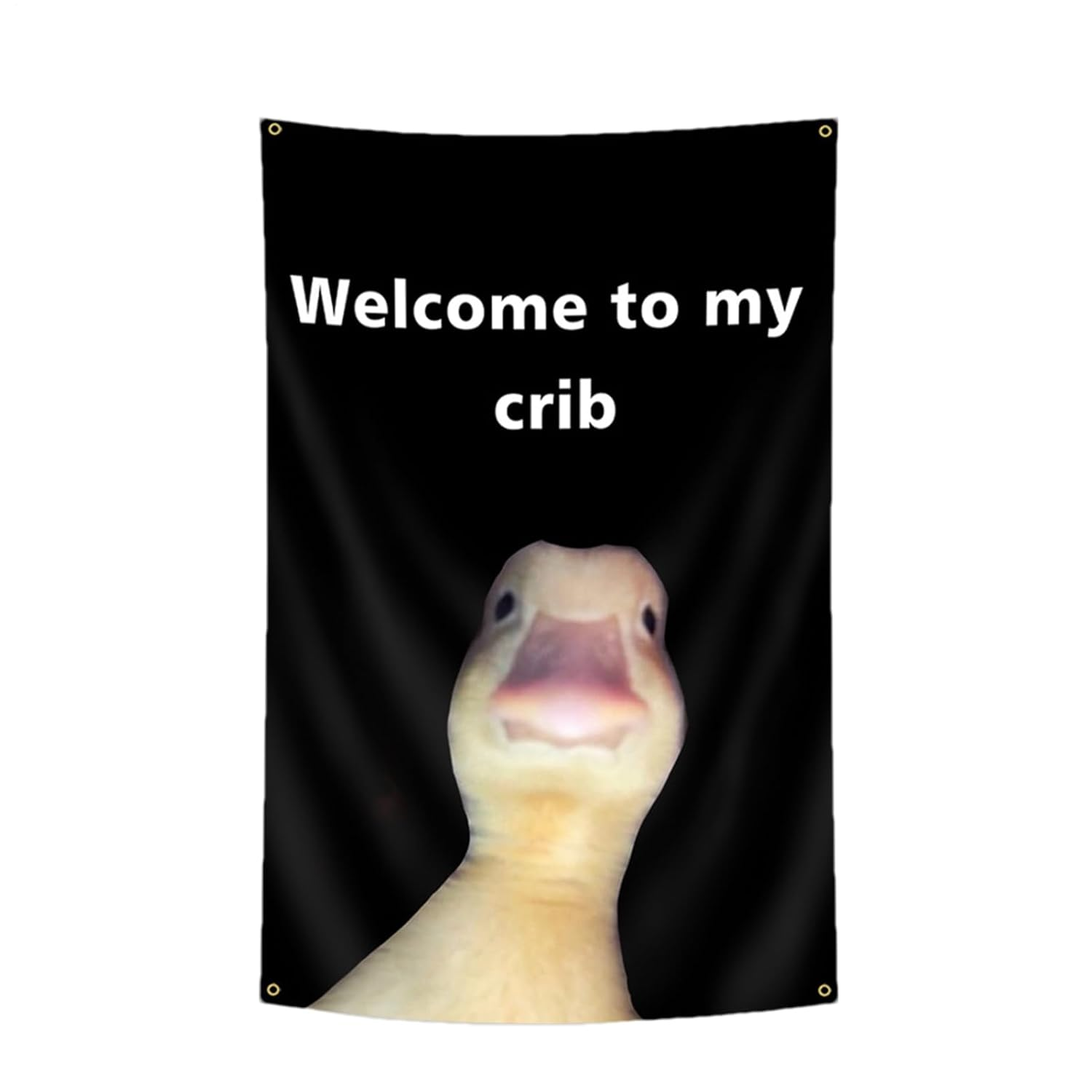 Welcome to My Crib, Duck Flag Wall Tapestry Hangable with Brass Grommets, Bedroom Decorations, Home Decor, Funny Posters, Indoor Outdoor Backdrop for College Dorm image number 5