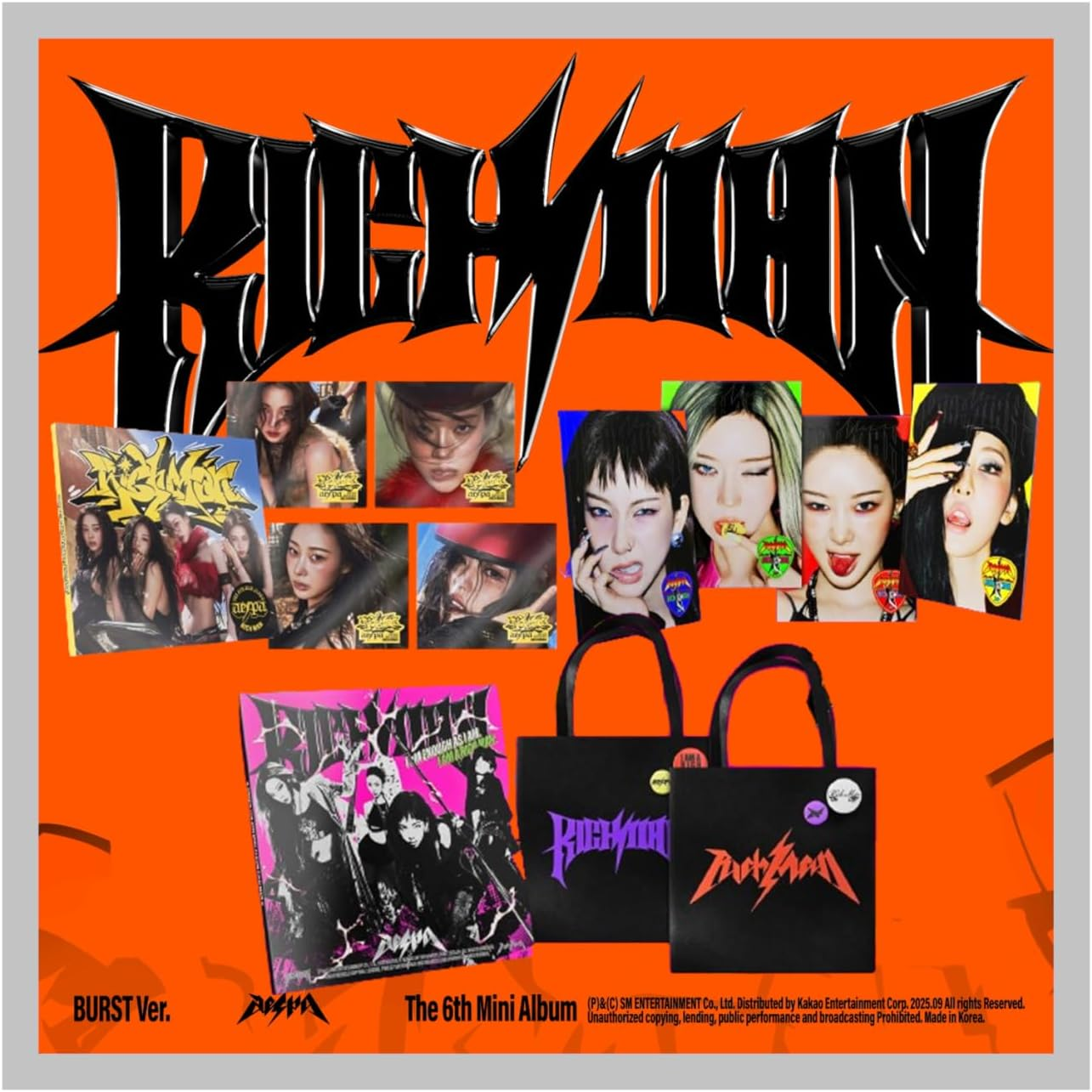 Aespa Rich Man 6Th Mini Album with Tracking Sealed (RICH MAN BAG 2 Version Set)